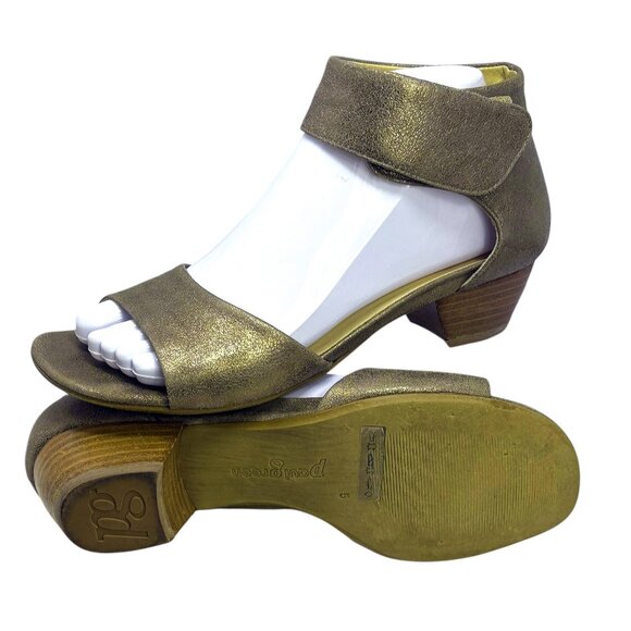 Paul Green Tripoli Metallic Suede Ankle Wrap Sandals - Picture 9 of 13